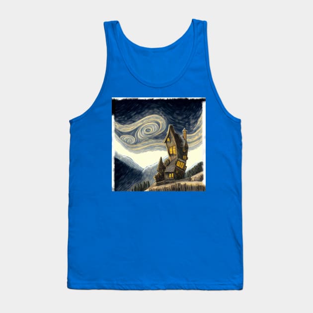 Starry Night Above The Shrieking Shack Tank Top by Grassroots Green